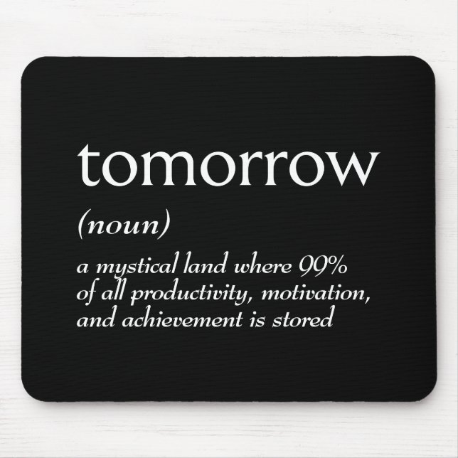 Mousepad Definição De Dicionário Para AMANHÃ (Frente)