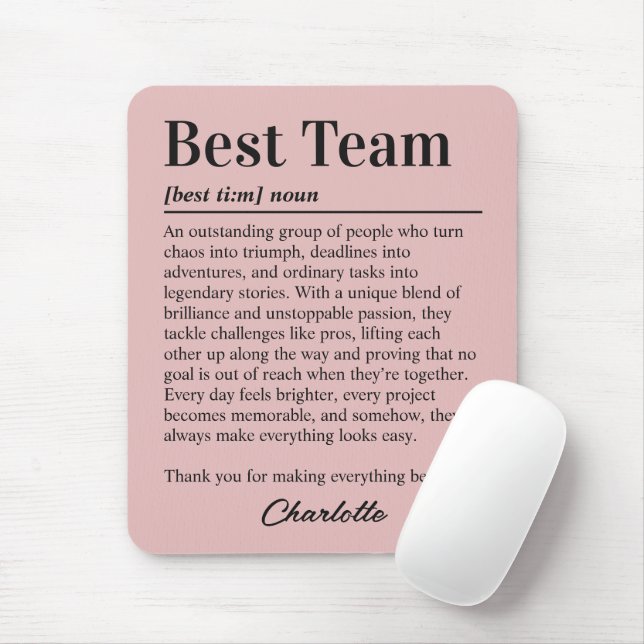 Mousepad Definição de Melhor Equipe Personalizada Obrigado  (Com mouse)