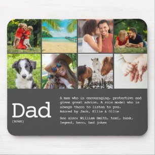 Mousepad Definição de Pai Dia dos Pais Foto Cinza