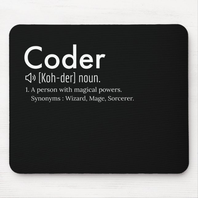 Mousepad Definição do Coder - amantes de linguagem de progr (Frente)