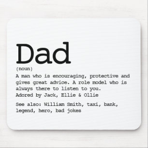 Mousepad Definição Personalizada De Pai Preto E Branco