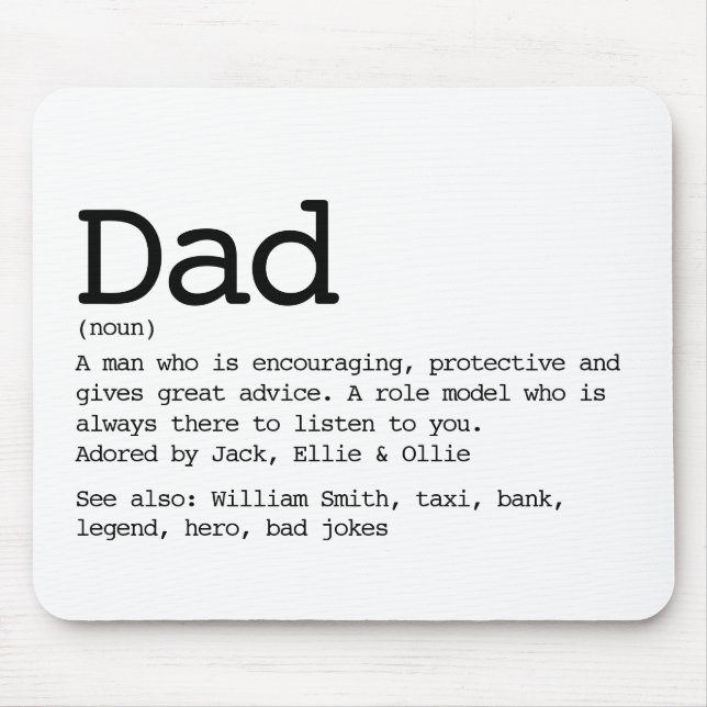 Mousepad Definição Personalizada De Pai Preto E Branco (Frente)