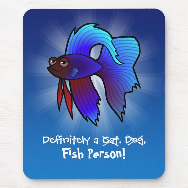 Mousepad Definitivamente uma Pessoa de Peixe (peixe betta) (Frente)