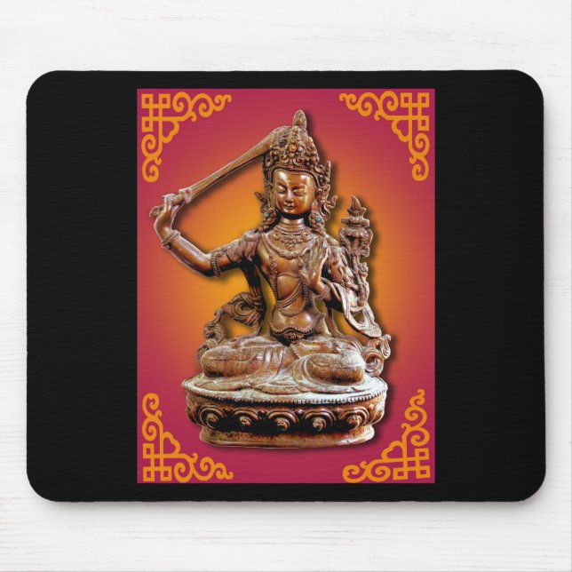 Mousepad Deidade budista ornamentado antiga Manjushri (Frente)