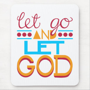 Mousepad Deixado vá deixar o DEUS (a tipografia original)