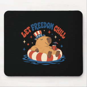 Mousepad Deixe a Liberdade Esfriar Capivara Retro Patriótic