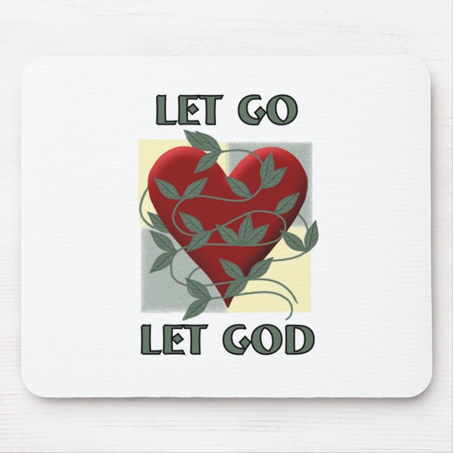 Mousepad Deixe Deus recuperar o slogan citar o coração verm (Frente)