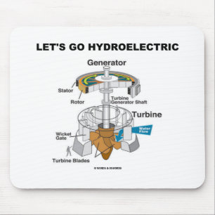 Mousepad Deixe-nos ir hidroelétricos (o gerador de turbina
