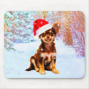 Mousepad Deixe-o nevar Natal Chihuahua Dog