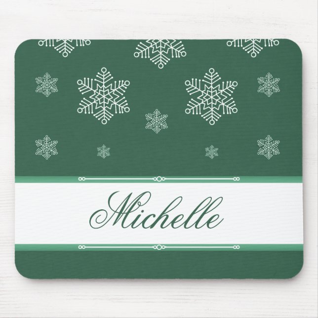 Mousepad Deixe-o nevar no Mousepad, verde (Frente)