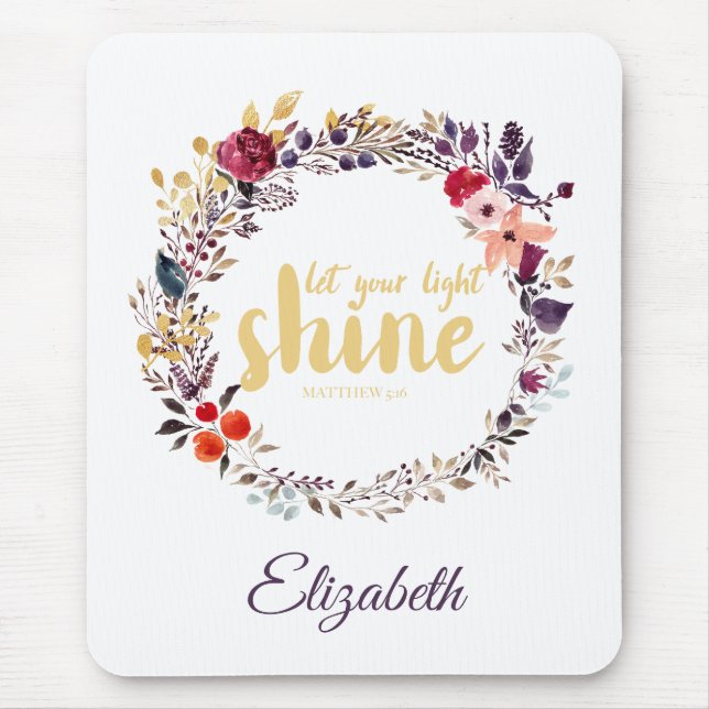 Mousepad Deixe Sua Escritura Brilhante Floral (Frente)