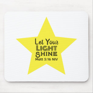 Mousepad Deixe Sua Luz Brilhar Versículo Bíblico Estrela Am