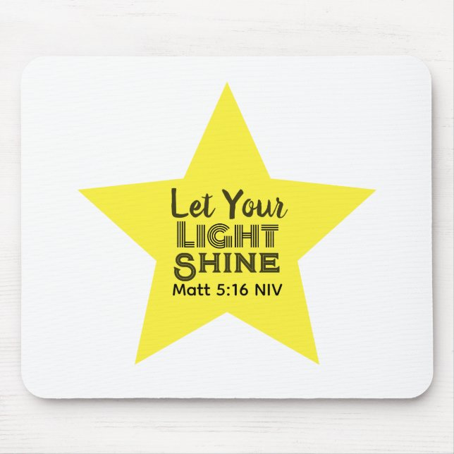 Mousepad Deixe Sua Luz Brilhar Versículo Bíblico Estrela Am (Frente)