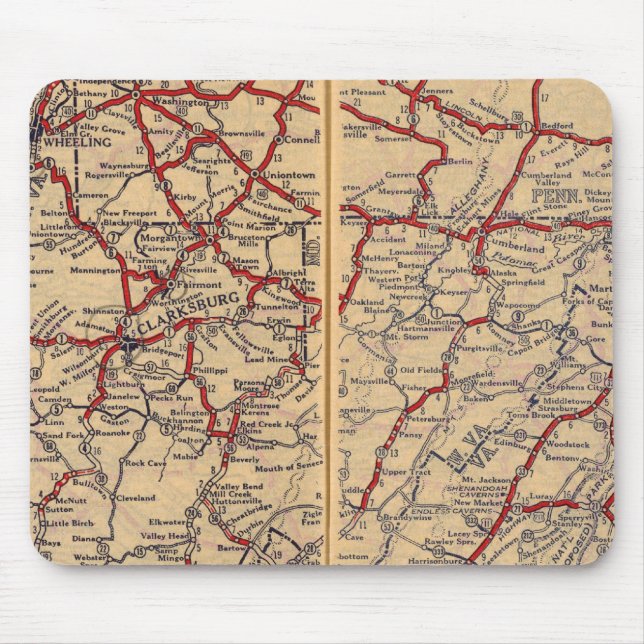 Mousepad Delaware, Maryland, Virgínia Ocidental (Frente)