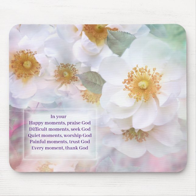 Mousepad Delicar Blossom com uma mensagem Inspiracional (Frente)
