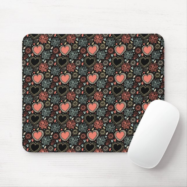Mousepad Delícia com Blooms Escuros: Padrão Invisível Flora (Com mouse)