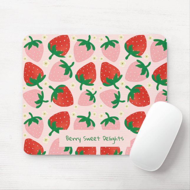 Mousepad Delícias de Frutas  Rosa Suave (Com mouse)