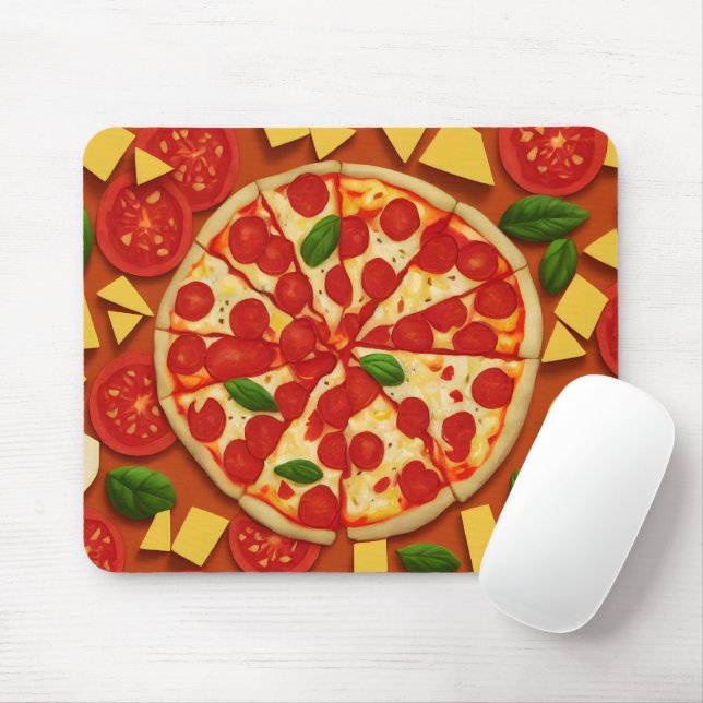 Mousepad Deliciosa pizza vegan tomato bright (Com mouse)