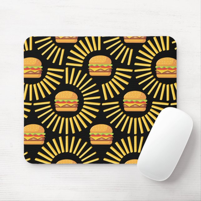 Mousepad Delicioso hamburguer com batatas fritas (Com mouse)