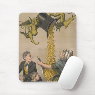 Mousepad Demônios enterrando moedas Douradas no avô feminin
