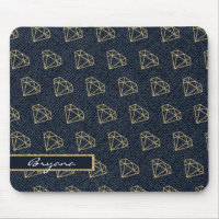 Denim & Diamonds Dourado & Azul Glam Computador