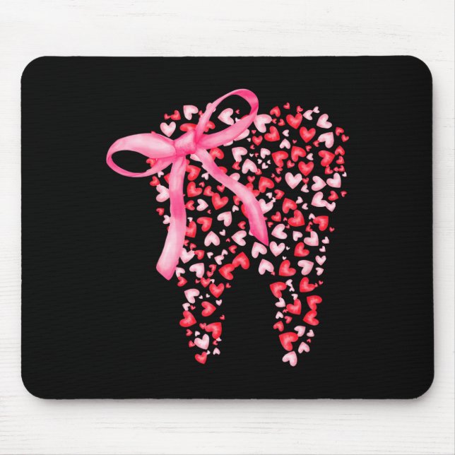 Mousepad Dental Squad Valentines Cute Heart Teeth Dental Hy (Frente)