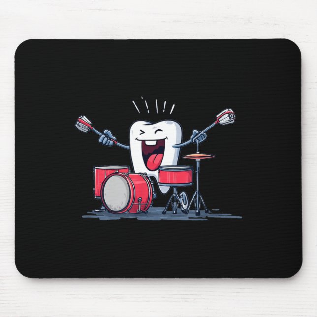 Mousepad Dente com Tambores Balançantes e Gráfico de Escova (Frente)