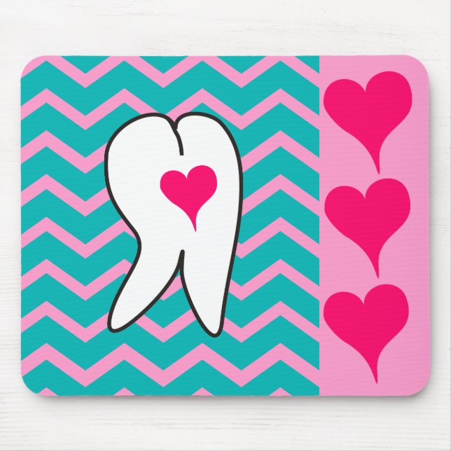 Mousepad Dente dental e design de Chevron (Frente)