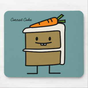Mousepad Dentes do coelho da fatia do bolo de cenoura que
