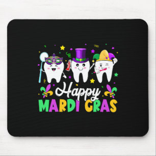 Mousepad Dentes Engraçados Feliz Mardi Gras Dentista Dental