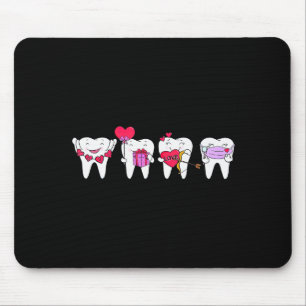 Mousepad Dentes Fofos Coração Dia dos Namorados Higienista