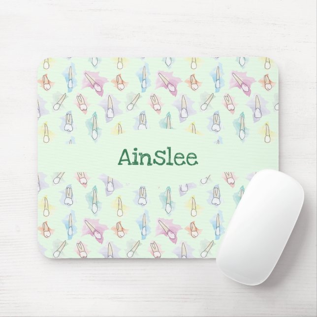 Mousepad Dentes personalizados de aquarela (Com mouse)