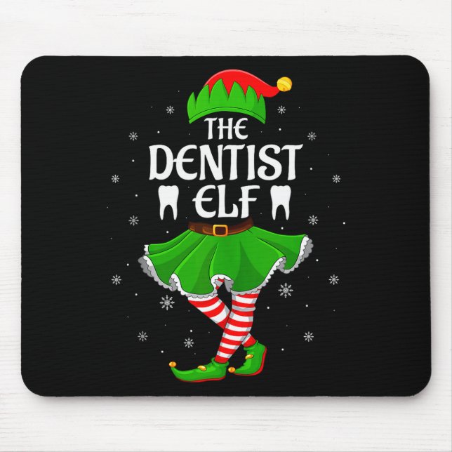 Mousepad Dentist Elf Christmas Family Girls Women Elf Squad (Frente)
