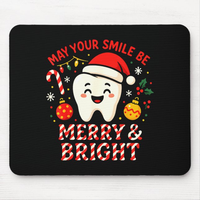 Mousepad Dentist Merry Christmas May Your Smile Be Merry An (Frente)
