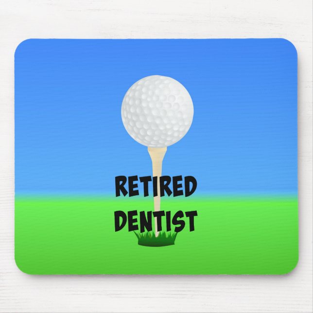 Mousepad Dentista aposentado - Design de golfe (Frente)