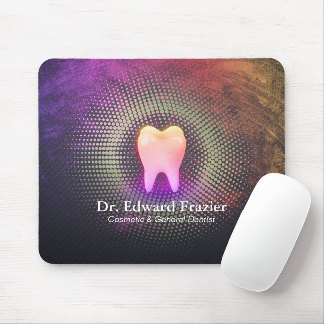 Mousepad Dentista profissional Dentista Dentista Dente Rosa (Com mouse)