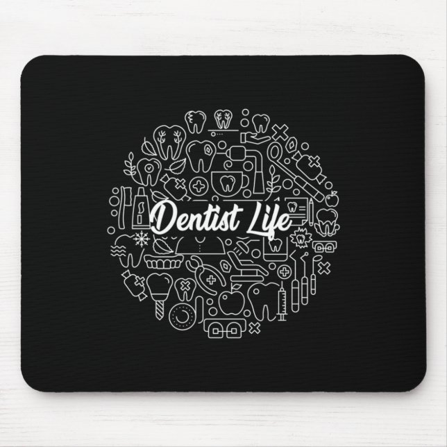 Mousepad Dentista Vida Dentista Dentista Dente Dente Dente  (Frente)