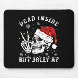 Mousepad Dentro morto, mas Papai noel esquelético Jolly Af