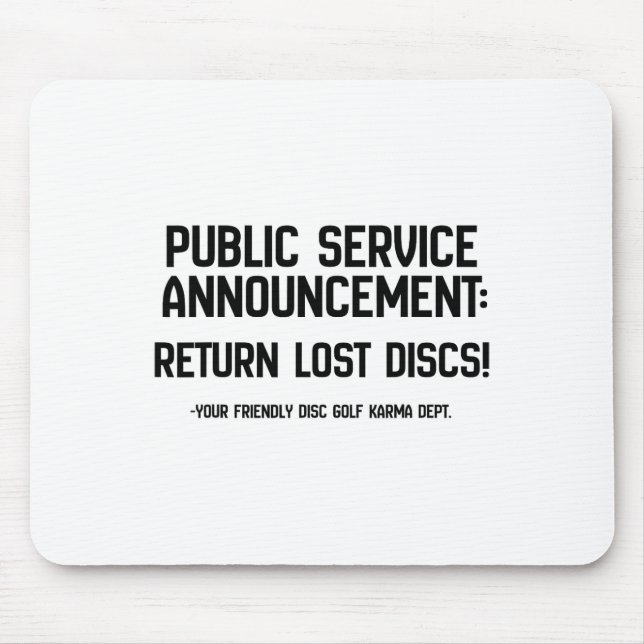 Mousepad Departamento de Carma de Disc Golf Devolver Discos (Frente)