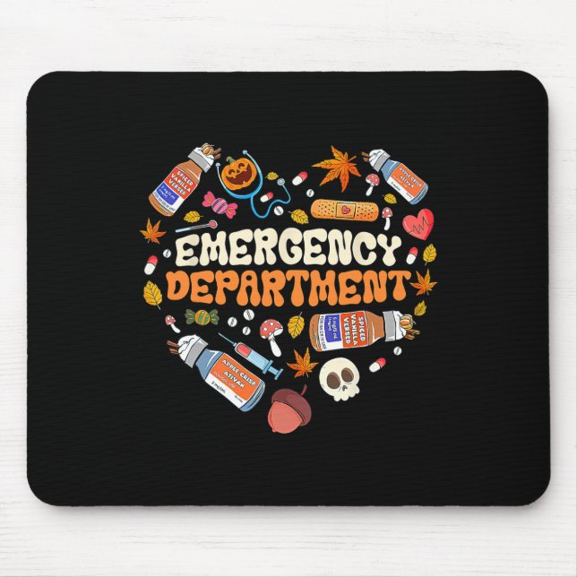 Mousepad Departamento De Emergência Enfermeira Coração Cai  (Frente)