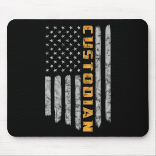 Mousepad Depositário American Flag USA Janitor School