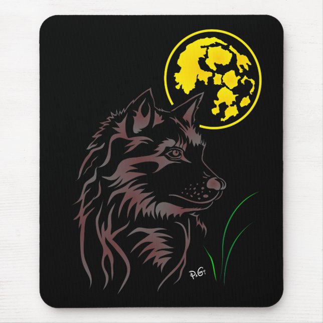 Mousepad Der träumende junge Wolf Mauspad (Frente)