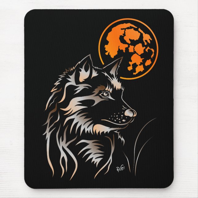 Mousepad Der träumende junge Wolf Mauspad (Frente)