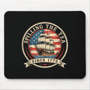 Mousepad Derramando o Chá Desde 1773 Engraçado 4 de Julho A