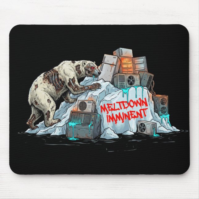 Mousepad Derretimento Iminente – Urso Polar Colapso Climáti (Frente)