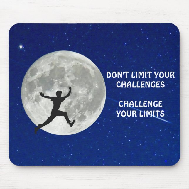 Mousepad Desafie sua cotação motivacional de limites (Frente)