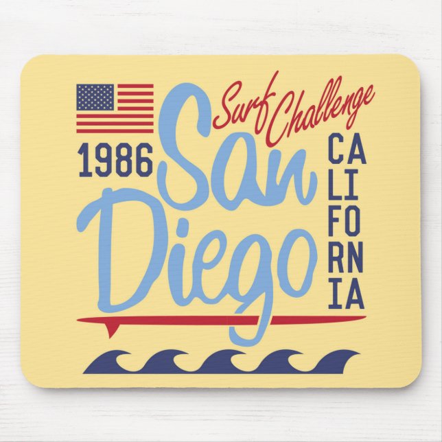 Mousepad Desafio 1986 do surf de San Diego (Frente)