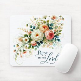 Mousepad Descanse no Senhor floral