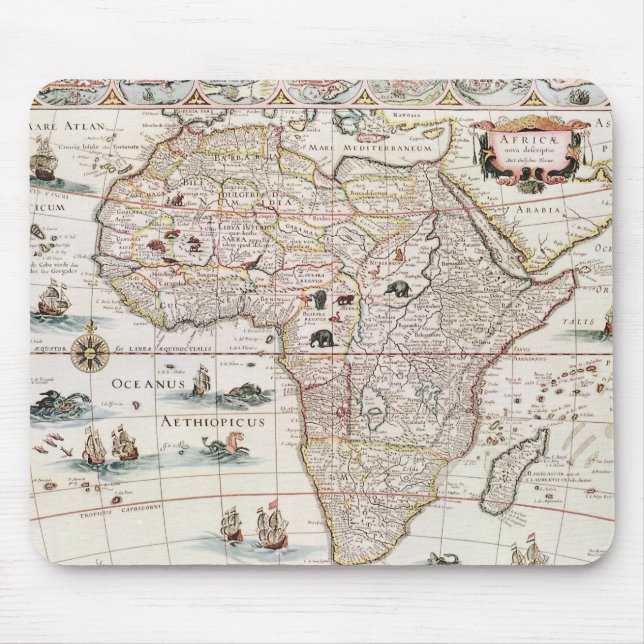 Mousepad Descrição da nova África (1690) por Willem Janszoo (Frente)