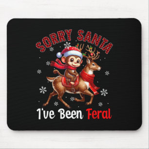 Mousepad Desculpe, fui Papai noel de Natal Feral, Macaco Ri